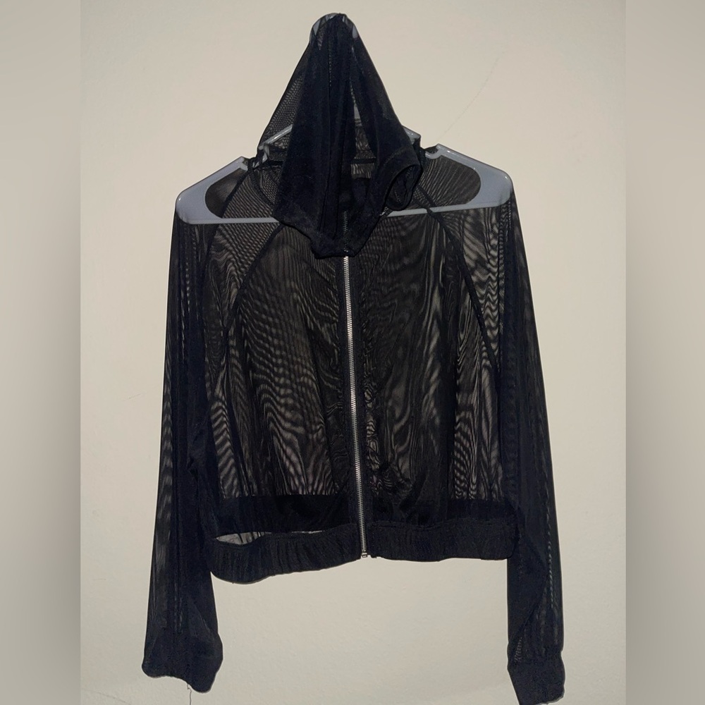 Sheer Meshed Top w/ Hood
